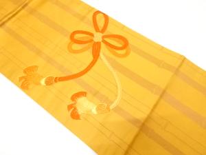 組紐に竹模様　刺繍　名古屋帯